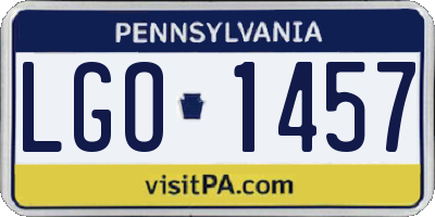 PA license plate LGO1457