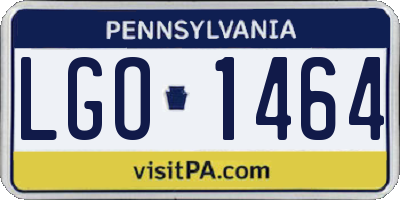 PA license plate LGO1464