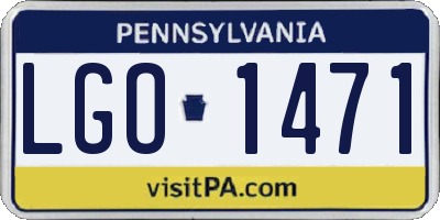 PA license plate LGO1471