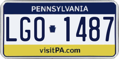 PA license plate LGO1487