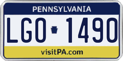 PA license plate LGO1490
