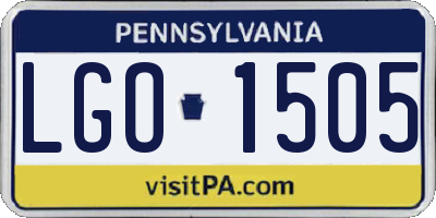 PA license plate LGO1505
