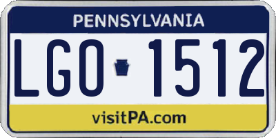 PA license plate LGO1512