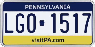 PA license plate LGO1517