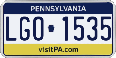 PA license plate LGO1535