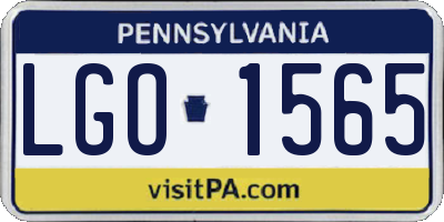PA license plate LGO1565