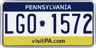 PA license plate LGO1572