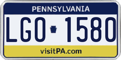 PA license plate LGO1580