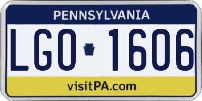 PA license plate LGO1606
