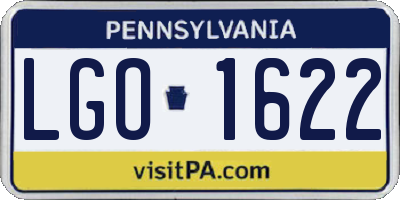 PA license plate LGO1622