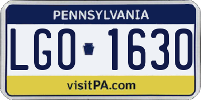 PA license plate LGO1630