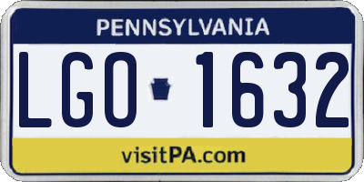 PA license plate LGO1632