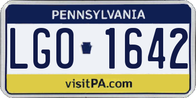 PA license plate LGO1642