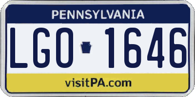 PA license plate LGO1646