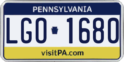 PA license plate LGO1680