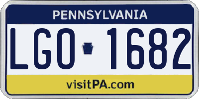 PA license plate LGO1682