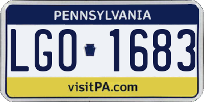 PA license plate LGO1683