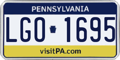 PA license plate LGO1695