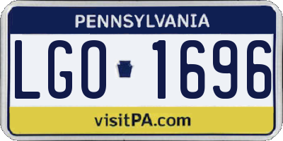 PA license plate LGO1696