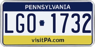 PA license plate LGO1732
