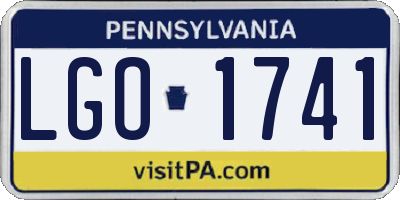 PA license plate LGO1741