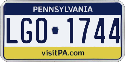 PA license plate LGO1744