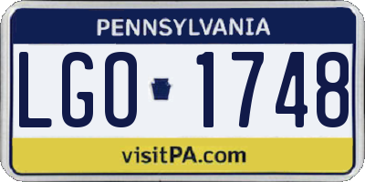 PA license plate LGO1748