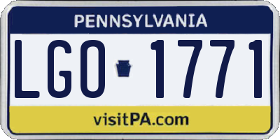 PA license plate LGO1771