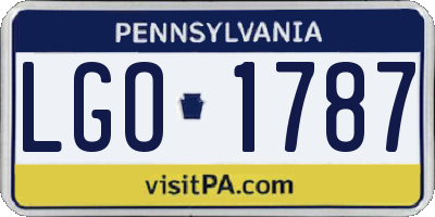 PA license plate LGO1787