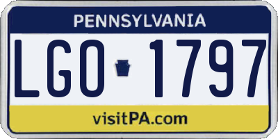 PA license plate LGO1797