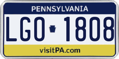 PA license plate LGO1808