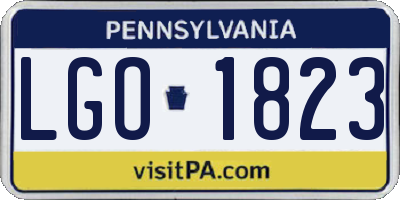 PA license plate LGO1823