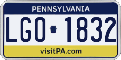 PA license plate LGO1832