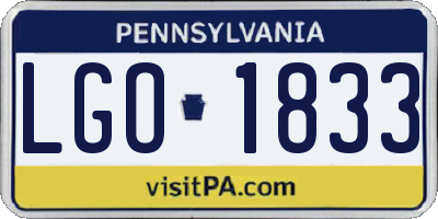 PA license plate LGO1833
