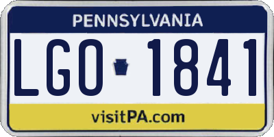 PA license plate LGO1841