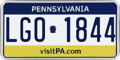 PA license plate LGO1844