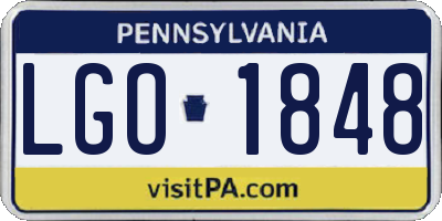 PA license plate LGO1848