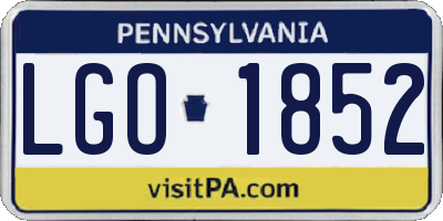 PA license plate LGO1852