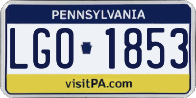 PA license plate LGO1853