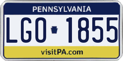 PA license plate LGO1855