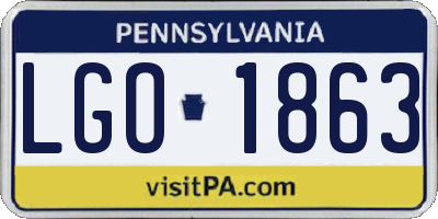 PA license plate LGO1863