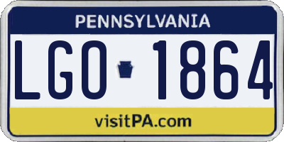 PA license plate LGO1864