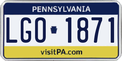 PA license plate LGO1871