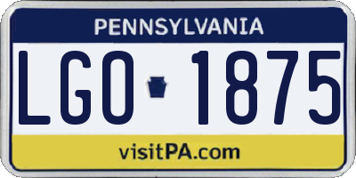 PA license plate LGO1875