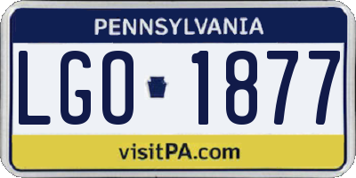 PA license plate LGO1877