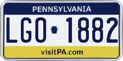 PA license plate LGO1882