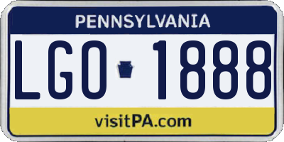 PA license plate LGO1888