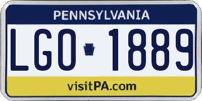 PA license plate LGO1889