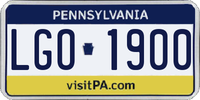 PA license plate LGO1900
