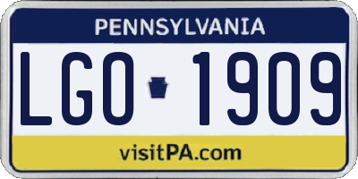 PA license plate LGO1909